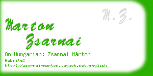 marton zsarnai business card