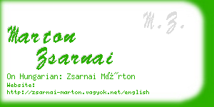 marton zsarnai business card